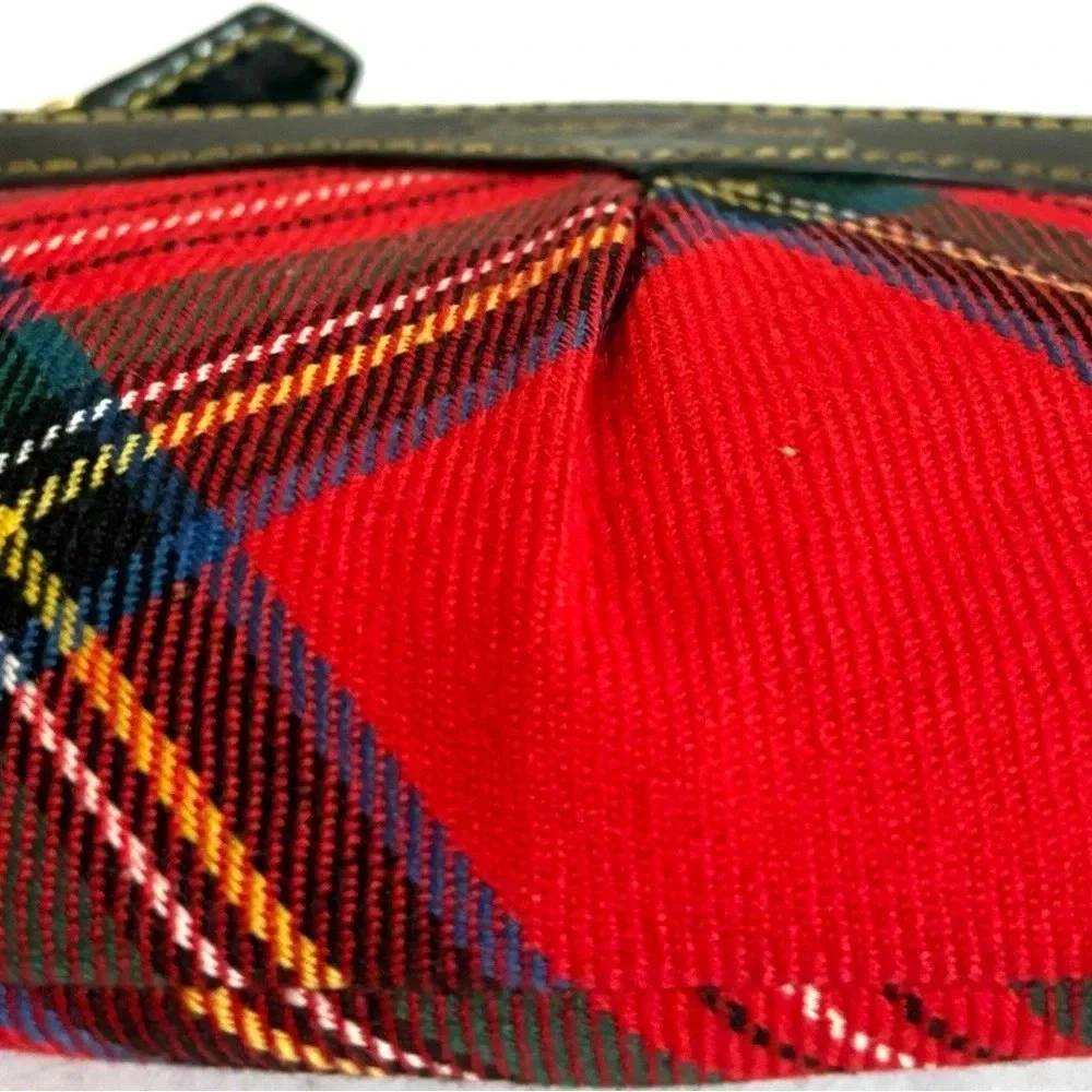 Dooney bourke tartan plaid wool wristlet pouch